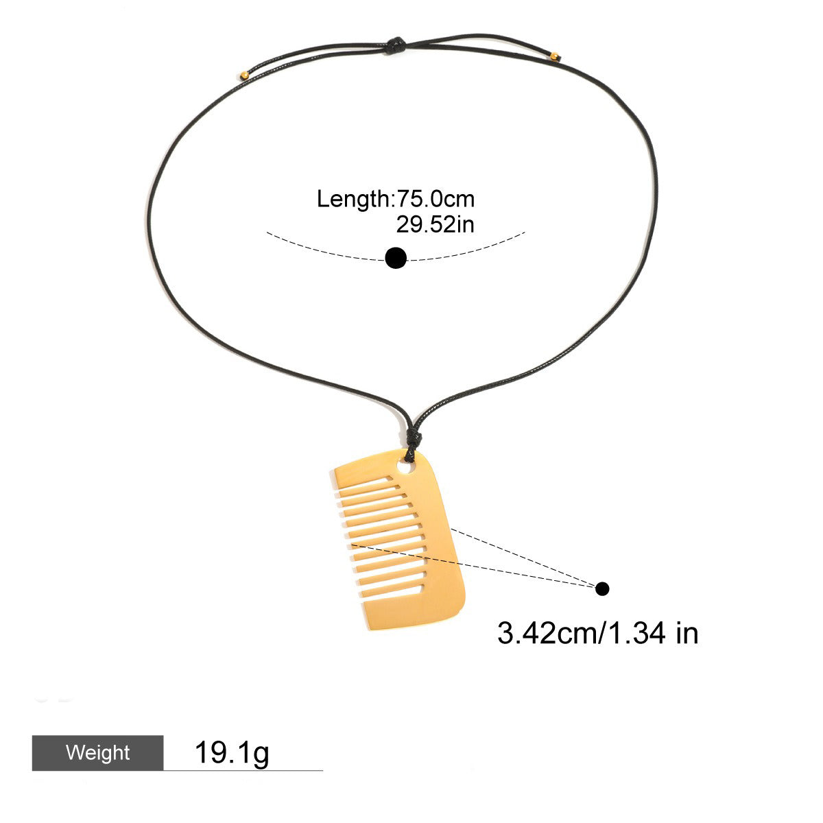 18K Gold-Plated Comb-Shaped Necklace - Damned Threads